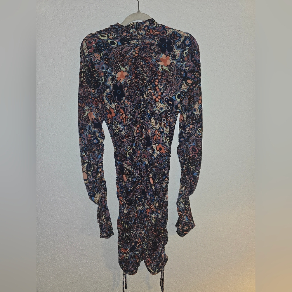 A.L.C. Nolan Dress Stretch Floral Ruched - Picture 4 of 8